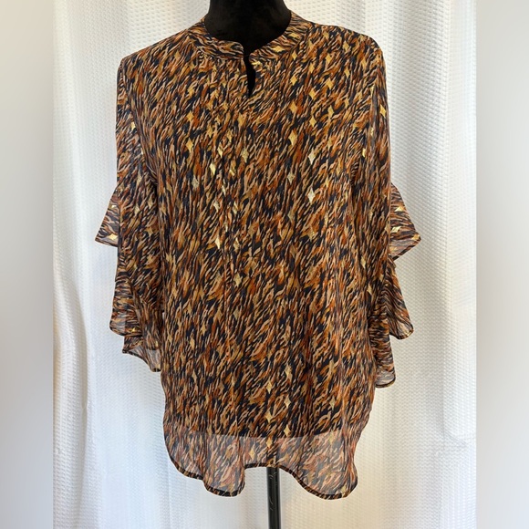 Vince Camuto v-neck 3/4 sleeve glittery blouse size medium - Picture 1 of 8